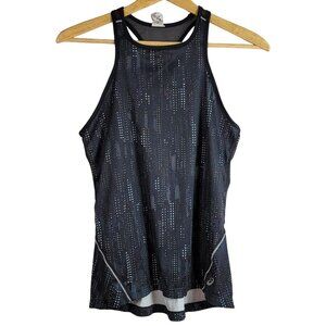 Asics Women Mesh Racerback Tank Top Black Small Sleeveless Dot Pullover Reflect